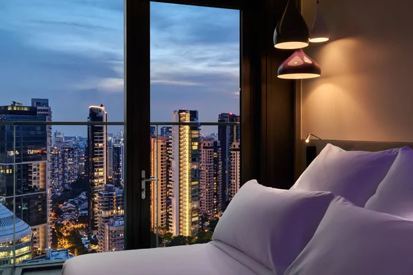 YOTEL Singapore Orchard Road deluxe room bed detail photography